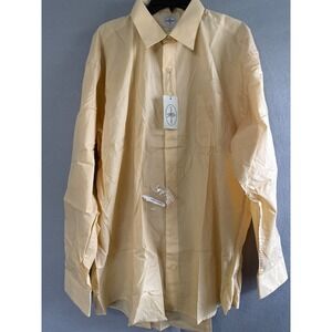 Linea Uomo Dress Shirt Men's 18.5 36/37 Yellow Button Down Pocket Formal NWT